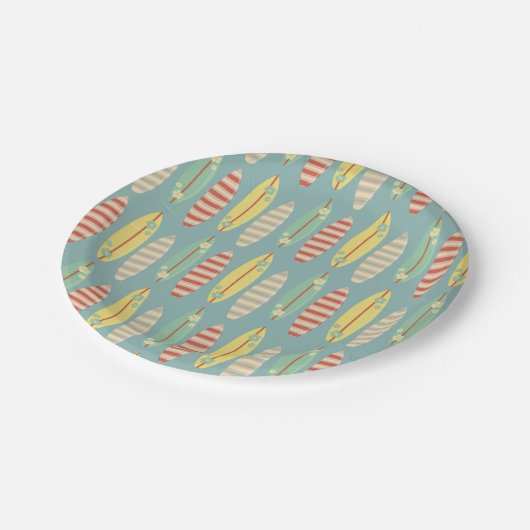 サーフィンサマーサーフボードサマー誕生日 ペーパープレート (アングル)