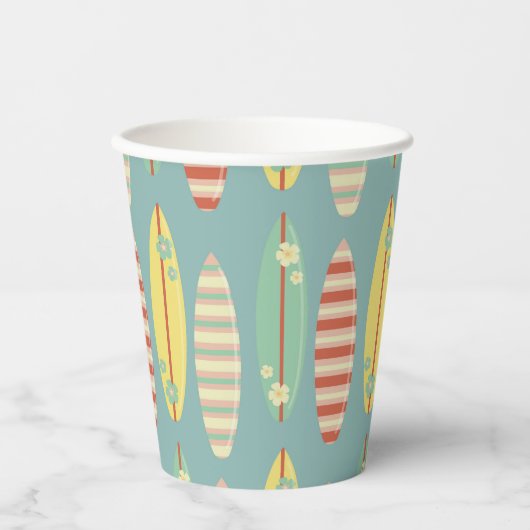 サーフィンサマーレトロサーフボードサマー 紙コップ (正面)