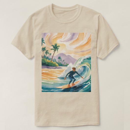 サーフィンサンセットサンドTシャツ Tシャツ (デザイン正面)