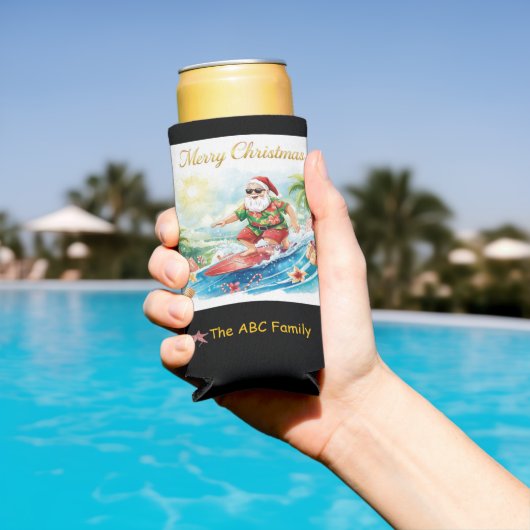 サーフィンサンタのクリスマス・イン・ジュライ　沿海 スリム缶クーラー (インサイチュ プール)