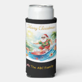 サーフィンサンタのクリスマス・イン・ジュライ　沿海 スリム缶クーラー (Seltzer正面)