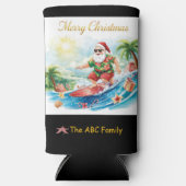 サーフィンサンタのクリスマス・イン・ジュライ　沿海 スリム缶クーラー (正面)