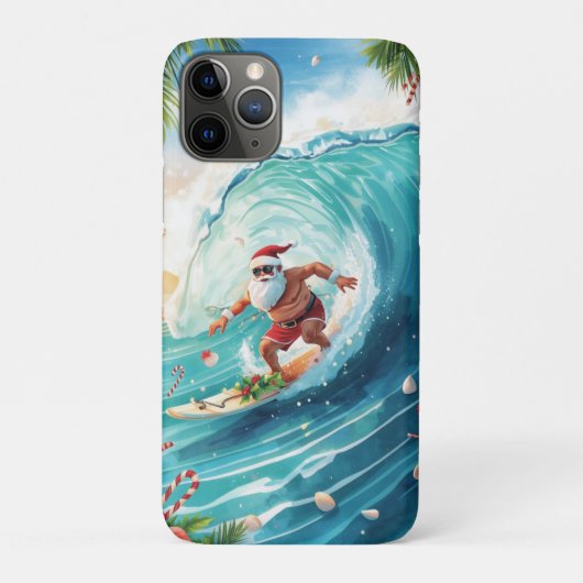 サーフィンサンタのクリスマス サンタサーファー付き Case-Mate iPhoneケース (裏)