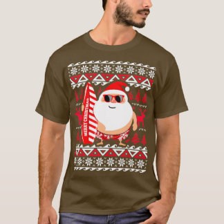 サーフィンサンタクロースハワイクリスマスセーター Tシャツ