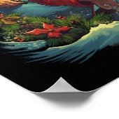 サーフィンサンタクロースホリデーポスター ポスター (角)