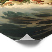 サーフィンサンタクロースホリデーポスター ポスター (角)