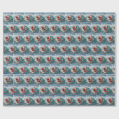 サーフィンサンタクロース ラッピングペーパー (フラット)