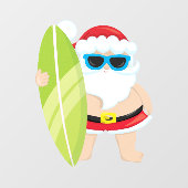 サーフィンサンタハワイの熱帯夏季クリスマス ウィンドウサイン (シート)