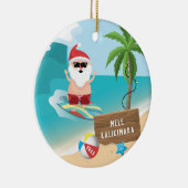 サーフィンサンタメレカリキマカハワイアンクリスマス セラミックオーナメント (右)