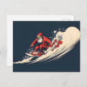 サーフィンサンタ・サマークリスマス シーズンポストカード (正面/裏面)