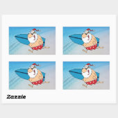 サーフィンサンタ 長方形シール (シート)