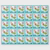 サーフィンサーファークリスマスホリデーギフト ラッピングペーパー (フラット)