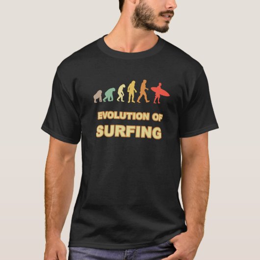 サーフィンサーファー波の進化ビーチサマーサー Tシャツ (正面)