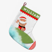 サーフィンサーファー ラージクリスマスストッキング (正面 (吊り時))