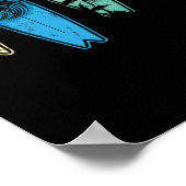 サーフィンサーフボードクラシックレトロサーフボーダー ポスター (角)