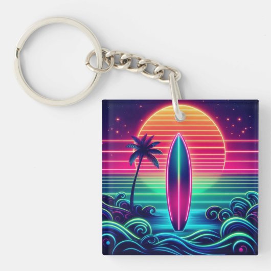 サーフィンザネオンサンセット キーホルダー (正面)