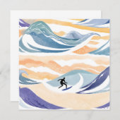 サーフィンザ・ウェーブ | 水コンテンポラリー色カード (正面/裏面)