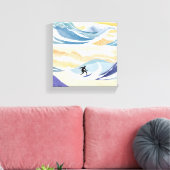 サーフィンザ・ウェーブ | 水コンテンポラリー色海 キャンバスプリント (インサイチュ (リビング))