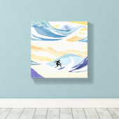 サーフィンザ・ウェーブ | 水コンテンポラリー色海 キャンバスプリント (インサイチュ (ウッドフロア))