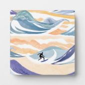 サーフィンザ・ウェーブ | 水コンテンポラリー色海 フォトプラーク (正面)