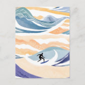 サーフィンザ・ウェーブ | 水コンテンポラリー色海 ポストカード (正面)