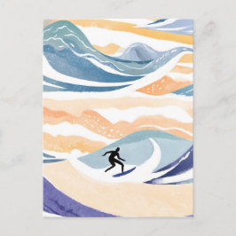 サーフィンザ・ウェーブ | 水コンテンポラリー色海 ポストカード