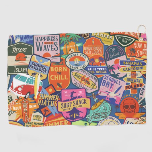 サーフィンシール ゴルフタオル (横)