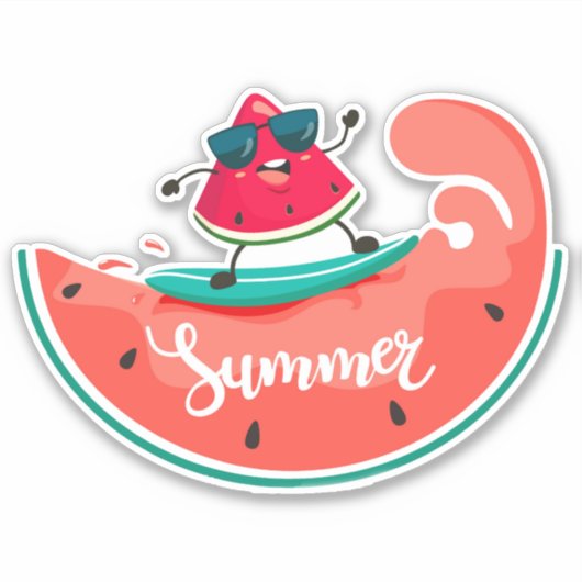サーフィンスイカ シール (正面)