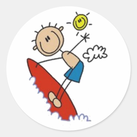 サーフィンスティック図 ラウンドシール (正面)