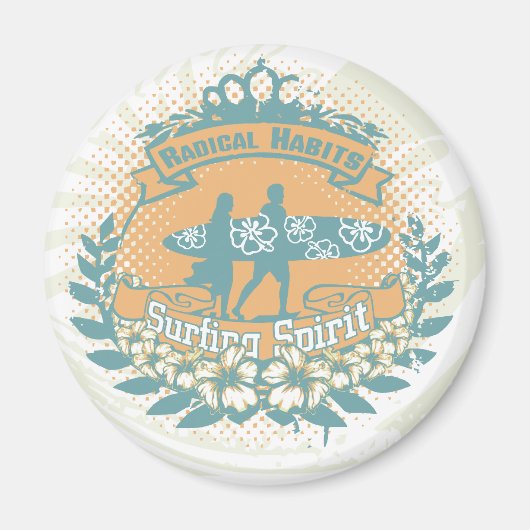 サーフィンスピリットTシャツとギフト マグネット (正面)