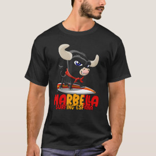 サーフィンスポットスペインMarbella with Cute Taurus Tシャツ