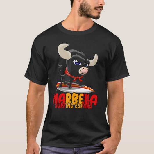 サーフィンスポットスペインMarbella with Cute Taurus Tシャツ (正面)