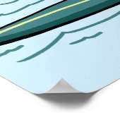 サーフィンタビーキャッおもしろいトかわいいカスタム文字子供部屋 ポスター (角)