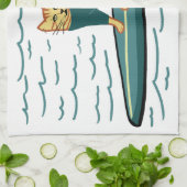 サーフィンタビーキャット キッチンタオル (折り畳み)