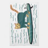 サーフィンタビーキャット キッチンタオル (縦)