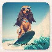 サーフィンダシュント飲み物用コースター スクエアペーパーコースター (正面)