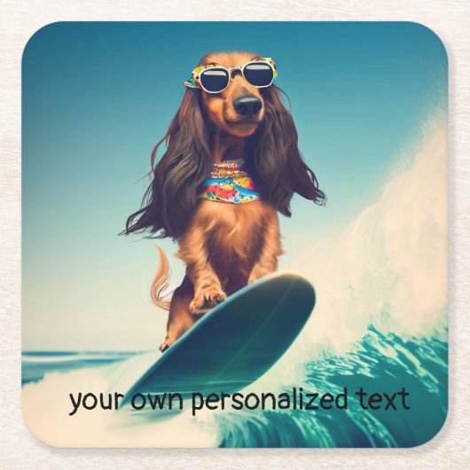 サーフィンダシュント飲み物用コースター スクエアペーパーコースター (正面)