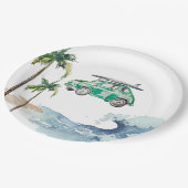 サーフィンテーマベビーシャワー招待状ビーチベビー ペーパープレート (アングル)