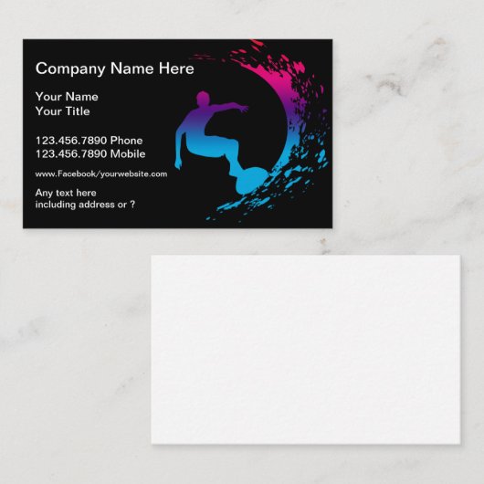 サーフィンテーマ新規 名刺 (正面/裏面)