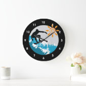 サーフィンデザイン壁時計 ラージ壁時計 (ホーム)
