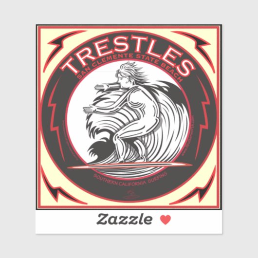 サーフィントレスルスサンオノフレビーチカリフォルニア シール (シート)