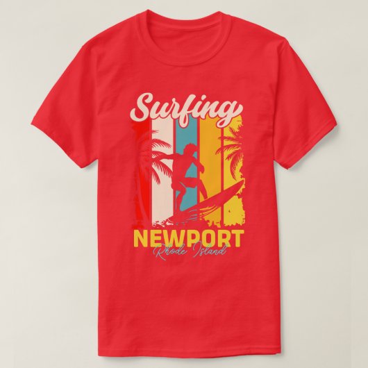 サーフィンニューポートロードアイランド Tシャツ (デザイン正面)