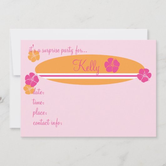 サーフィンハイビスカス 招待状 (正面)