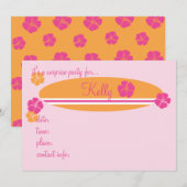 サーフィンハイビスカス 招待状 (正面/裏面)