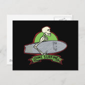 サーフィンハロウィーンスケルトン ポストカード (正面/裏面)