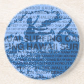 サーフィンハワイカットバックハワイアンサンドストーンコースター コースター (正面)