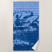 サーフィンハワイカットバックハワイアンサーファー ビーチタオル (正面)