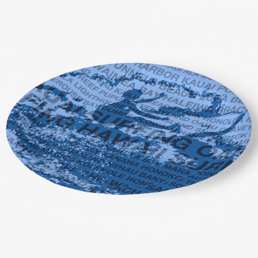 サーフィンハワイカットバックハワイアンサーファー ペーパープレート (アングル)