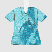 サーフィンハワイグリーンルームハワイアンアロハシャツ オーナメント (正面)