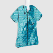 サーフィンハワイグリーンルームハワイアンアロハシャツ オーナメント (正面)